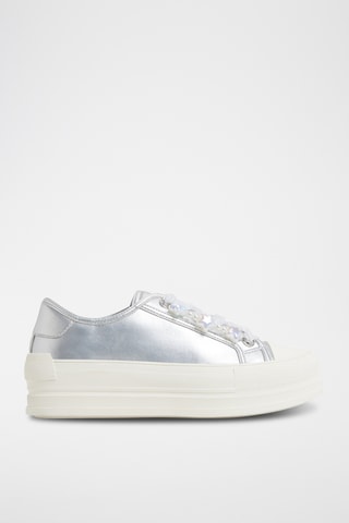 Baskets plateformes Rayes - Argenté