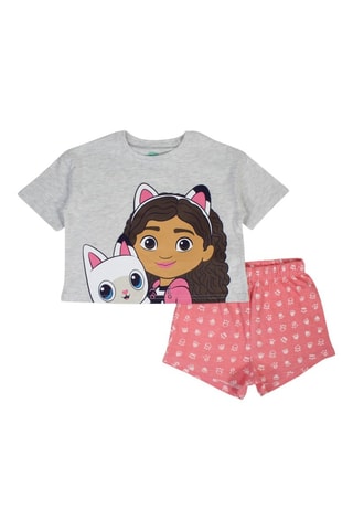 T-shirt en Short Gabby en Pandy Pattes Gabby en The Magic House - Grijs - Wit, grijs, bruin en roze