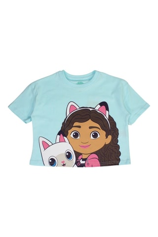 T-shirt en Short Gabby en Pandy Pattes Gabby en The Magic House - Hemelsblauw - Wit, blauw en roze