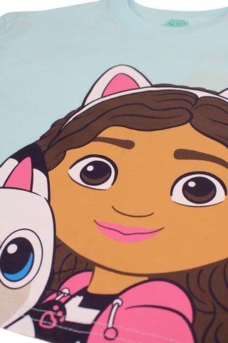 T-shirt en Short Gabby en Pandy Pattes Gabby en The Magic House - Hemelsblauw - Wit, blauw en roze