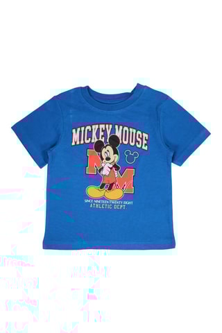 T-shirt en Short Mickey Disney - Koningsblauw en Rood - Wit, rood, blauw en geel