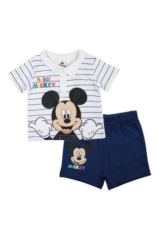 Polo en Short Mickey Disney - Marineblauw - Wit, rood, blauw en groen