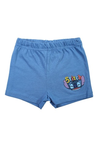 T-shirt en Short Stitch Lilo en Stitch Disney - Blauw en Wit - Wit, rood, blauw en geel