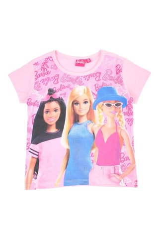 T-shirt en Short Barbie - Donkerroze - Beige, blauw, zwart en roze