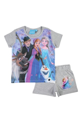 T-shirt en Short Frozen Disney - Grijs - Blauw, grijs en paars