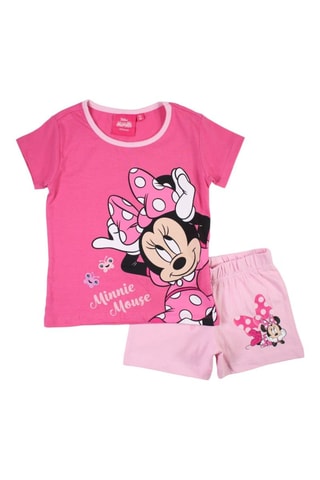 T-shirt en Short Minnie Disney - Roze - Wit, zwart en roze