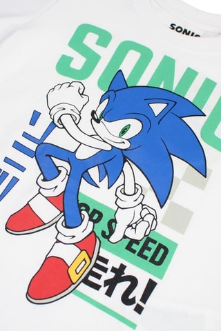 T-shirt en Short Sonic- Wit - Wit en blauw