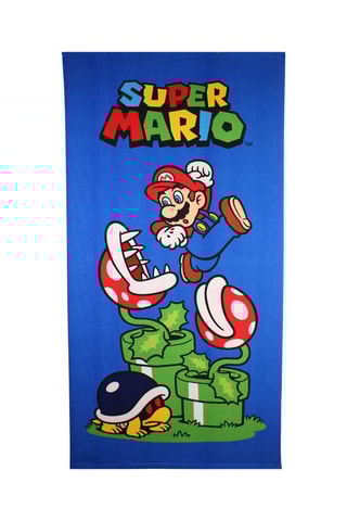 Strandlaken Super Mario Nintendo - Blauw en Groen - 70 x 140 cm - Blauw