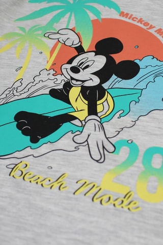 T-shirt en Short Mickey Disney - Lichtgroen en Gemêleerd Lichtgrijs - Wit, groen, geel en grijs