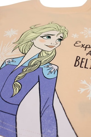 T-shirt en Short Elsa Frozen Disney - Roze - Wit, geel, paars en roze