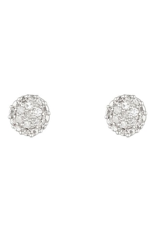 Puces Round Stud - Or blanc et diamants