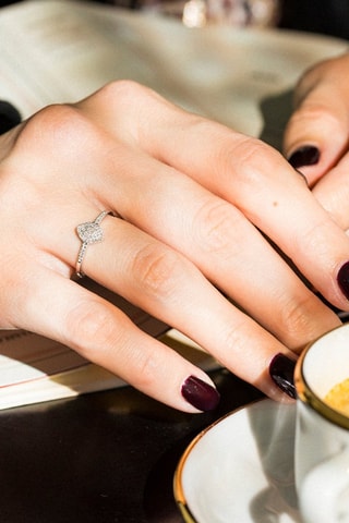 Solitaire Sansa - Or blanc et diamants