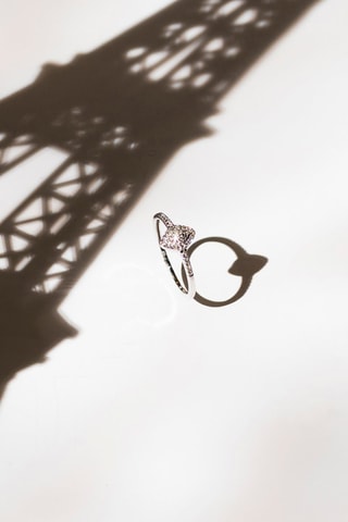 Solitaire Sansa - Or blanc et diamants