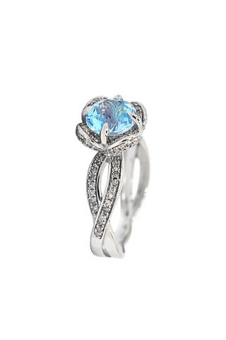 Bague Fleur de Moi - Or blanc, topaze et diamants