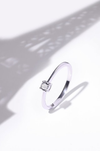 Solitaire A moi pour toujours - Or blanc et diamant