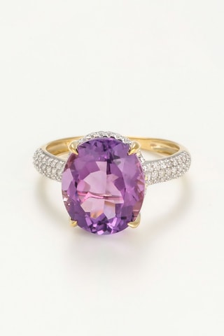 Bague Maitland - Or jaune, diamants et améthyste