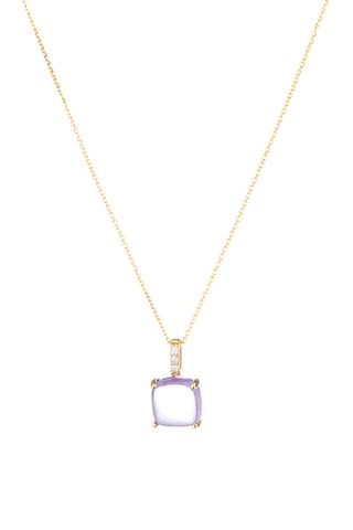 Pendentif Rose Drage Or jaune, améthyste et diamants