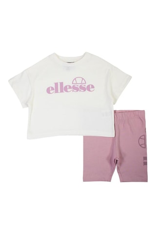 Set van 2 T-shirts en Wielrenbroekje - Roze Ellesse - Wit en roze
