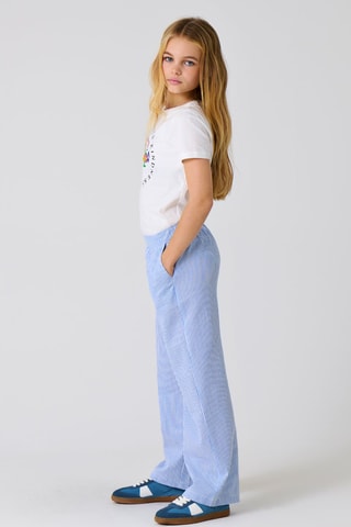 Calças direitas em algodão biológico - Azul - Kids Only Girl