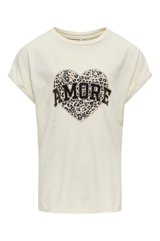 T-shirt em algodão biológico - Cru - Kids Only Girl