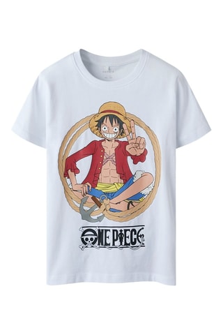 T-shirt Luffy One Piece - Branco - Name It Kids