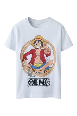 T-shirt Luffy One Piece - Branco - Name It Kids