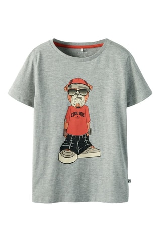 T-shirt em algodão biológico - Cinzento mesclado - Name It Kids