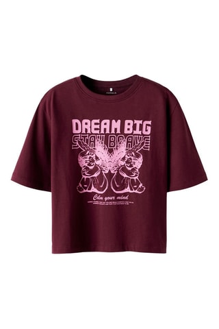 T-shirt em algodão biológico - Bordô - Name It Kids