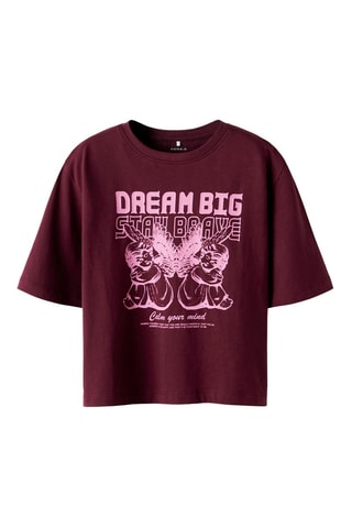 T-shirt em algodão biológico - Bordô - Name It Kids