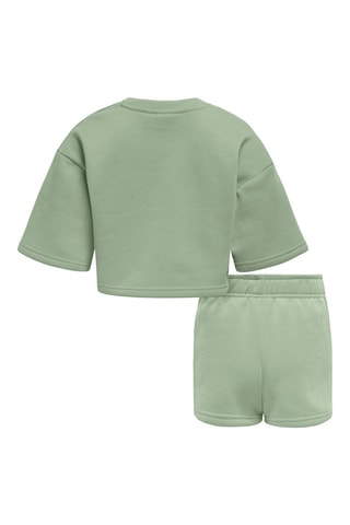 T-shirt e calções em algodão biológico - Verde-água - Kids Only Girl
