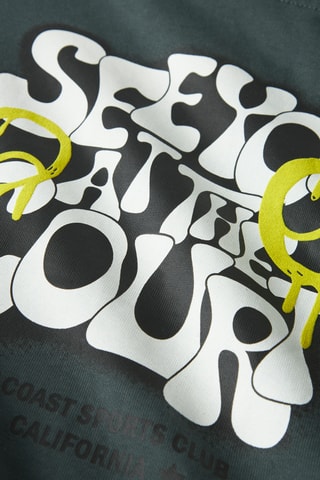 Sweat com capuz em algodão biológico - Verde-escuro - Name It