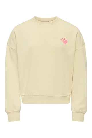 Sweat em algodão biológico - Bege - Kids Only Girl