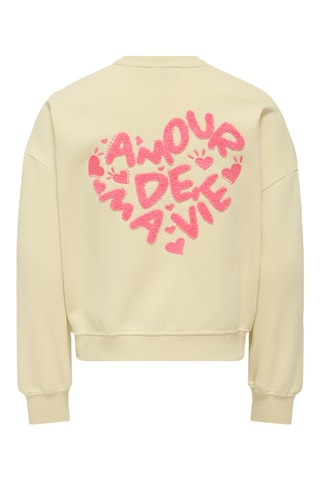 Sweat em algodão biológico - Bege - Kids Only Girl