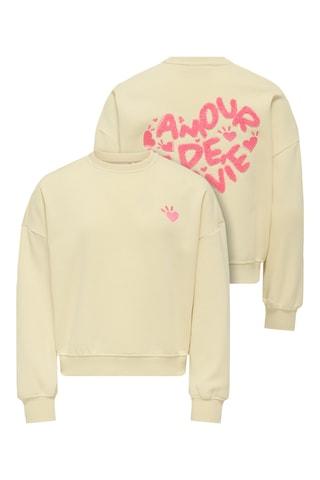 Sweat em algodão biológico - Bege - Kids Only Girl