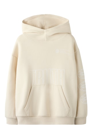 Sweat com capuz em algodão biológico - Bege - Name It