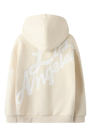 Sweat com capuz em algodão biológico - Bege - Name It