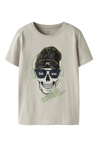 T-shirt em algodão biológico - Bege - Name It