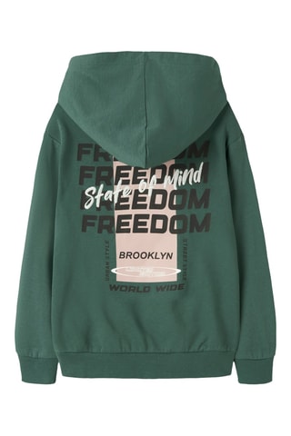 Sweat com capuz em algodão biológico - Verde - Name It