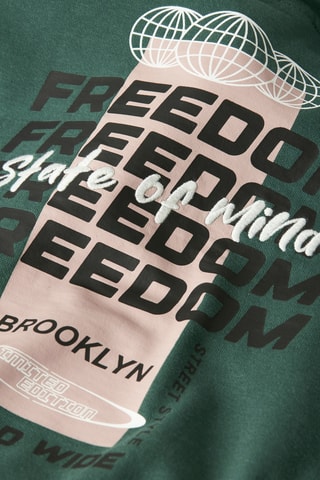 Sweat com capuz em algodão biológico - Verde - Name It