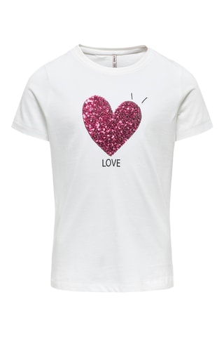 T-shirt em algodão biológico - Branco - Kids Only Girl