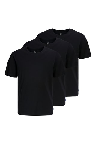 3 t-shirts em algodão biológico - Preto - Jack & Jones