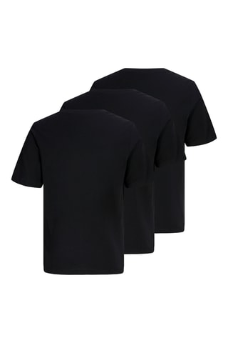 3 t-shirts em algodão biológico - Preto - Jack & Jones