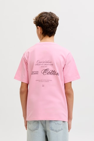 T-shirt em algodão biológico - Rosa - Jack & Jones