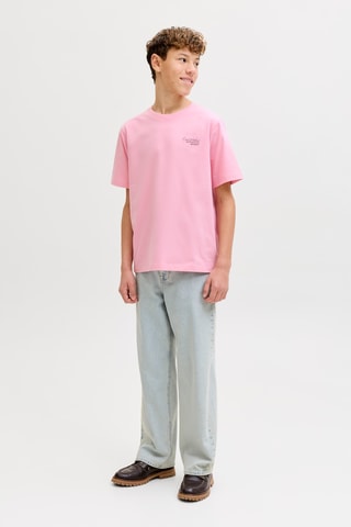 T-shirt em algodão biológico - Rosa - Jack & Jones