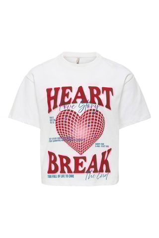 T-shirt em algodão biológico - Branco - Kids Only Girl