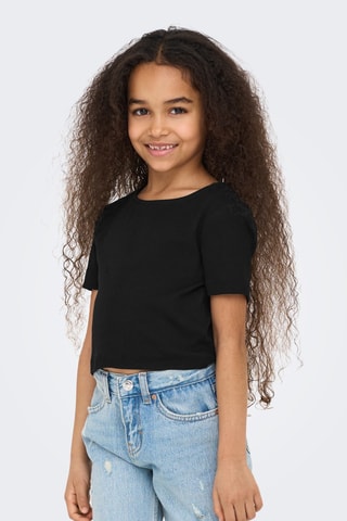 T-shirt em algodão biológico - Preto - Kids Only Girl