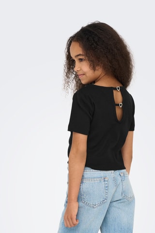 T-shirt em algodão biológico - Preto - Kids Only Girl