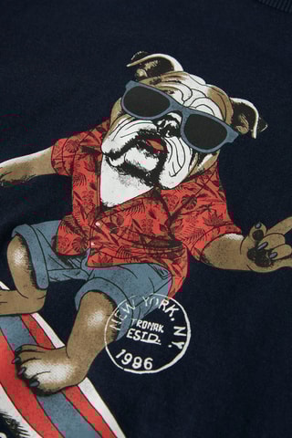 T-shirt em algodão biológico - Azul-marinho - Name It