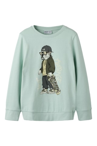 Sweat em algodão biológico - Verde - Name It