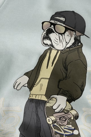 Sweat em algodão biológico - Verde - Name It